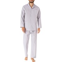 Novila Herren Pyjama beige,grau Baumwolle & Mix Gestreift von Novila