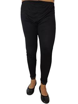 Nowingline 5 Farben zur Auswahl Damen Leggings mit Spitze Größe 46 48 50 52 54 56 (Schwarz) von Nowingline