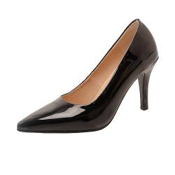 Nqpnrl Damen Spitzpumps Mittelabsatz, Übergröße, Schieben, Hochzeitskleid, Pumps, sc schwarz, 36.5 EU von Nqpnrl