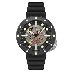 Nubeo Space Cassini Men's Automatic Skeleton 50mm Black Watch with Silicon Strap NB-6058-04 von Nubeo