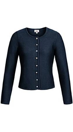 Nübler - Trachtenjacke Damen - Strickjacke Damen im Landhausstil, taillierter Schnitt mit Knöpfen Silber - Moderne bayrische Tracht, ANNI Blau Gr. 42 von Nübler