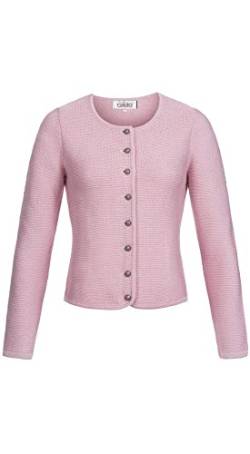 Nübler Trachtenjacke Damen - Strickjacke Damen im Landhausstil, taillierter Schnitt mit Knöpfen Silber - Moderne bayrische Tracht, ANNI Rosa Gr. 32 von Nübler