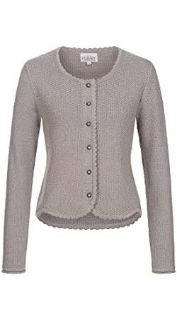 Nübler Trachtenjacke Damen - Strickjacke Damen im Landhausstil, taillierter Schnitt mit Knöpfen Silber - Moderne bayrische Tracht, Yvonne Silber Silber Gr. M von Nübler