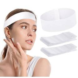Nujzuir 40 Stück Einweg-Gesichts-Stirnbänder für Frauen, einzeln verpackt, elastisches Make-up-Stirnband, Headwraps für Gesichtsbehandlungen, Hautpflege, Spa von Nujzuir