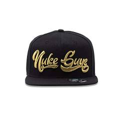 Nuke Guys Snapback Cap Gold Rush, Premium 6 Panel Snapback Straight Cap, Unisex Kappe, Mütze mit hochwertiger 3D Stickerei und Snap Verschluss, schwarz/Gold von Nuke Guys