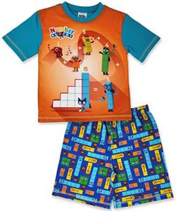 Numberblocks /Alphablocks kurzer Unisex-Schlafanzug, Zahlenblöcke, Orange, 5-6 Jahre von Numberblocks