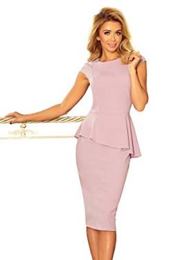 Numoco Kleid Midikleid Etuikleid Abendkleid Schößchen figurbetont S-XL, Farbe:violett, Größe:36 von Numoco