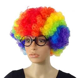 Clown-Perücke, Kostümzubehör, Regenbogen, mehrfarbig, Clown-Perücke, Erwachsene, Kinder, Farbe von Nunubee