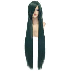 Nunubee Dunkelgrün 39 Zoll Gerade lange Cosplay Anime Kostüm Kunstfaser Haar hitzebeständige volle Perücke für Frauen von Nunubee