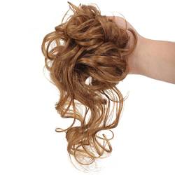 Nunubee Haarteil Messy Bun Haargummis Frauen Mädchen Haarverlängerung Bun Curly Wellig Schwarz Braun 9Inch von Nunubee