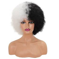 Nunubee Party-/Kostüm-/Halloween-Perücke Gigantic Super Volume Disco Funky Huge Hair, White#10,11Inch von Nunubee