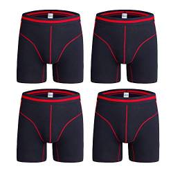 Nuofengkudu Männer Modal Retroshorts Lange Boxershorts Nahtlose Ventilation Retropants Bulge Elasthan Unterhosen Herren Bequeme Unterwäsche(4er Pack) Blau Größe 2XL von Nuofengkudu