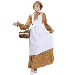Nuoqi Frauen Prärie Kleid American Colonial Pionier Kleid Erwachsene Historische 1800er Jahre Amish Kleid, gelb, XX-Large von Nuoqi