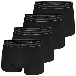 NURDER 4er Pack Boxer, Herren Boxershorts, Pants, Cotton 3D FLEX, Unterhosen (5 / (M), 4 schwarz) von Nur Der