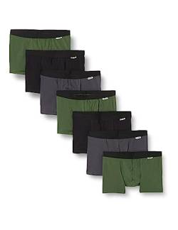 Nur Der Herren 7er Pack Cotton Stretch Baumwolle Enge Boxershorts Männer Unterhosen Boxer, Khaki/Grau/Schwarz, L EU von Nur Der