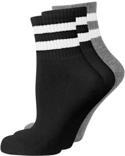 Nur Die 3er Pack kurze Retro Tennissocken Sport Socken mit Streifen aus atmungsaktiver Baumwolle Damen von Nur Die