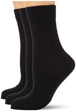 Nur Die Damen Socken 487805/Damen Ohne Gummi Socken 3er, Gr. 35-38, Schwarz (schwarz 940) von Nur Die