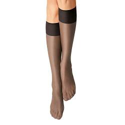 Nur Die Knie Seidenfein 15 DEN transparente Nylon Fein-Kniestrümpfe seidig glänzend breiter Komfortbund Damen von Nur Die