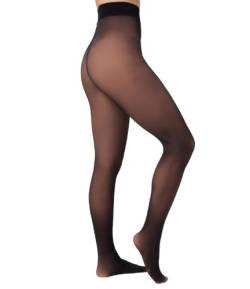 Nur Die Warm & Transparent 50 DEN gefütterte Fein-Strumpfhose beige durchscheinend Komfortbund blickdicht Damen, Schwarz, 38/40 EU(S) von Nur Die