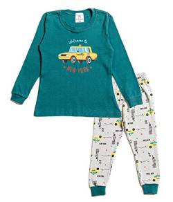 Nuribom Schlafanzug für Jungen und Mädchen - Kinder Baumwolle Pyjama (New York Taxi, 90) 12-18 Monate von Nuribom