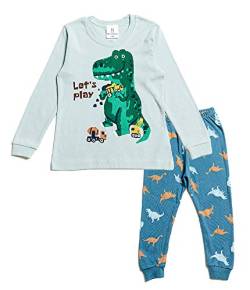 Nuribom Schlafanzug für Jungen und Mädchen - Kinder Baumwolle Pyjama (T-Rex, 90) 12-18 Monate von Nuribom