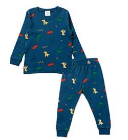 Nuribom Schlafanzug für Jungen und Mädchen - Kinder Baumwolle Pyjama 90-140 (Little Dino, 100) von Nuribom