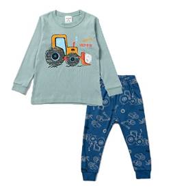 Nuribom Schlafanzug für Jungen und Mädchen - Kinder Baumwolle Pyjama 90-140 (Snow Tractor, 140) von Nuribom