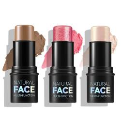 Face Blush Stick, Matte Highlight Stick, Contouring Concealer Stick, 3 Pieces Make Up Stick, Highlight Blush Stick, Concealer Contouring And Highlighter, Face Make-Up Stick Set, Giving A Light Look(A) von Nurvidis