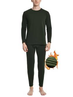 Nutria Thermounterwäsche Herren Warm, Weich Innenfleece Thermowäsche Set Skiunterwäsche Atmungsaktiv Funktionsunterwäsche Thermounterhemd & Thermounterhose U08 von Nutria