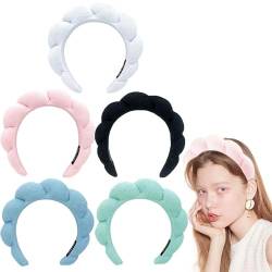 Mimi and Co Spa Headband for Women - Sponge & Terry Towel Cloth Fabric Head Band for Skincare, Makeup Headband Puffy Spa Headband for Skincare, Face Washing, Shower (Pink) von Nutrigrub