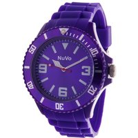 Nuvo Quarzuhr Violett farbene Unisex Armbanduhr aus Silikon von Nuvo
