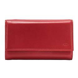 Nuvola Pelle Damen Portemonnaie geräumig aus echtem Leder Multi-Fächer mit Münzfach und Kartenfächern Rot von Nuvola Pelle