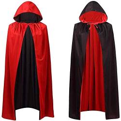 Nv Wang Halloween Umhänge,Vampir Umhang Unisex Robe Umhang Karneval Fasching Vampir Kostüm Cosplay Lange Cape mit Kapuze für Erwachsene Kinder von Nv Wang