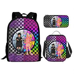 Nvibcsd 3-teiliges Mädchen-Rucksack mit isolierter Lunchtasche, Federmäppchen für Mädchen, Jungen, Schulrucksack, großes Fassungsvermögen, Rucksack-Set von Nvibcsd