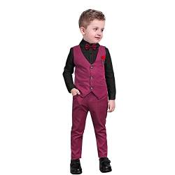 Nwada 4 Stück Jungen Anzug Set Kinder Blazer & Hosen Outfit, Slim Fit Jungen Anzug für Hochzeit, Taufe, Festzug, Party, Kirche, Cocktail Party Geburtstag oder tägliches Tragen von Nwada