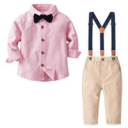 Nwada 4tlg Baby Jungen Anzug, Hosen und Hemdanzüge, Kinder, Herren, festliche Hochzeit, langärmlige Bodys für Frühling und Herbst 6-9 Monate von Nwada