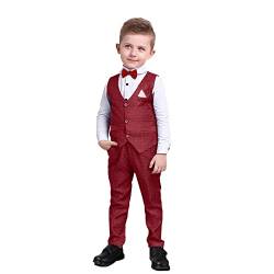 Nwada Jungen Anzug Set Langarm Hemd mit Fliege + Weste + Hose Outfits Set Party Kleidung Set 5-6 Jahre von Nwada