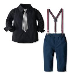 Nwada Kleinkind Jungen Gentleman Anzüge Kinder Kleid Kleidung Outfit 4-teilige Hosenträger-Sets für formelle Kleidung des Babys von Nwada