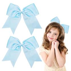 2 Stück 20,3 cm hellblaue Haarschleifen, große Schleifen-Haarspangen für Damen und Mädchen, Haarspangen von Nwvuop