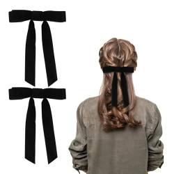 2 Stück Haarspange Schleife Haarschleifen Damen Mädchen, Samt Schleifen für Haare(Schwarz) von Nwvuop