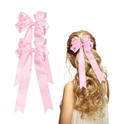 2 Stück Schleife Haarspangen Haarschleife Haarschmuck, Schwarz Haarschleife für Damen und Mädchen(Rosa) von Nwvuop