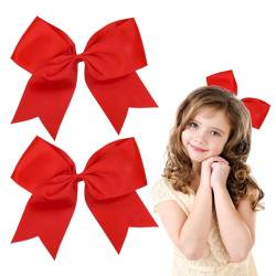 2 rote Haarschleifen, große Schleife, Haarspangen für Damen und Mädchen, Haarspangen, 20,3 cm von Nwvuop