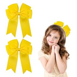 Haarspange mit Schleife, 15,2 cm, für Damen und Mädchen, gelbe Haarspangen, 2 Stück von Nwvuop