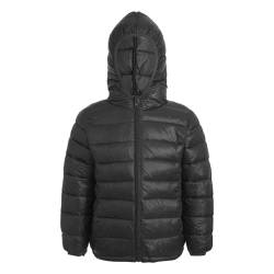 Nyeemya Kinder Mädchen Jungen Daunenjacke Langarm Kapuze Mantel Warmer Kapuzenparka Winterjacke Wintermantel Übergangsjacke Freizeit Outwear Schwarz 158-164 von Nyeemya