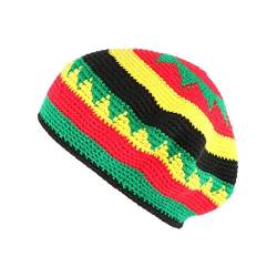 Nyls Création Mütze Beret Rasta grün gelb rot Bobmar – Unisex Gr. Einheitsgröße, grün von Nyls Création