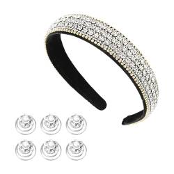 1 Stück Diamant-Stirnband mit 6 Stück Perlen-Haarspangen, Diamant-Stirnband, Diamant-Stirnband für Frauen, Glitzer-Stirnband, Edelstein-Stirnband, Kristall-Diamant-Haarschmuck von NyxSeat