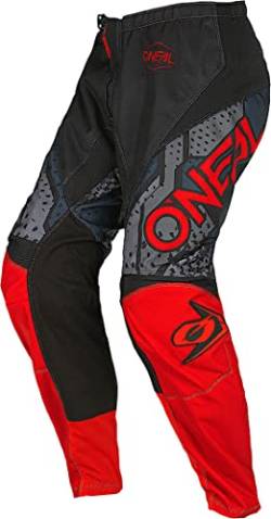 O'NEAL | Motocross-Hose | Enduro MX | Maximale Bewegungsfreiheit, Leichtes, Atmungsaktives und langlebiges Design | Pants Element Camo V.22 | Erwachsene | Schwarz Rot | Größe 34/50 von O'NEAL