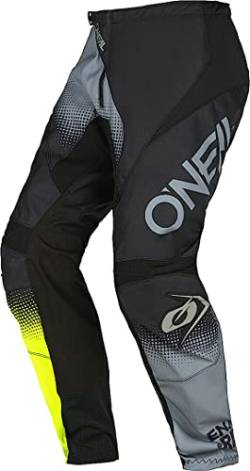 O'NEAL | Motocross-Hose | Enduro MX | Maximale Bewegungsfreiheit, Leichtes, Atmungsaktives und langlebiges Design | Pants Element Racewear V.22 | Erwachsene | Schwarz Grau Neon-Gelb | Größe 30/46 von O'NEAL