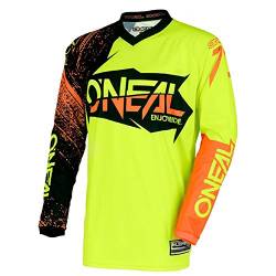 O'NEAL | Motocross-Jersey | MX Enduro | Gepolsterter Ellbogenschutz, V-Ausschnitt, atmungsaktiv | Element Jersey Burnout | Erwachsene | Schwarz Orange | Größe L von O'NEAL