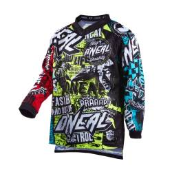O'NEAL | Motocross-Shirt langarm | Kinder | MX MTB Mountainbike | Leichtes Material, ergonomischer Slim Fit Schnitt für perfekte Passform | Element Youth Jersey Wild V.22 | Multi | L von O'NEAL